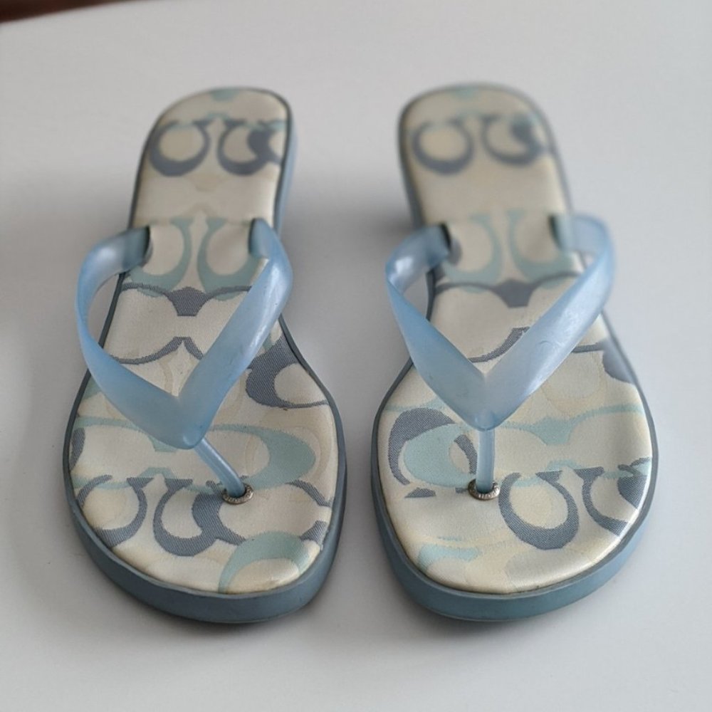 COACH Carin Kitten Heel Rubber Sandals Sz 8.5